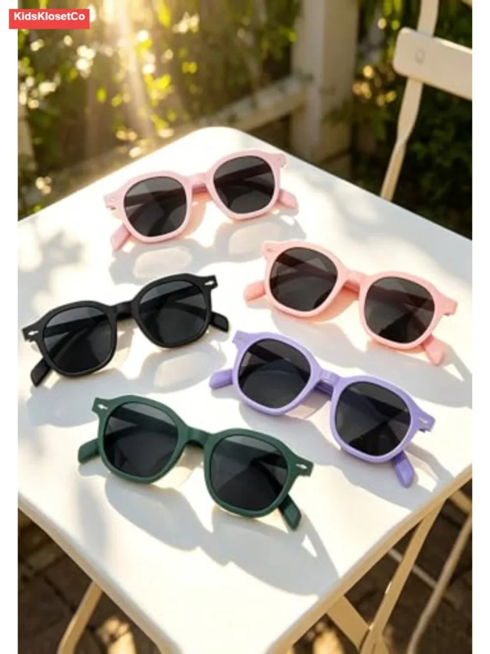 Kids Polarized Sunglasses UV400 Protection Round Frame TPEE Rubber
